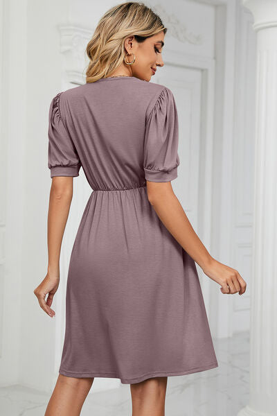 Calipso V-Neck Puff Sleeve Dress | 8 Colors