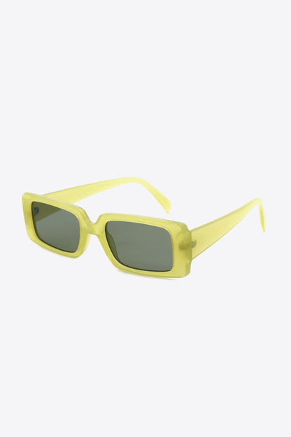 Liquid Sky Chartreuse Lucite 70s Rectangle Sunglasses