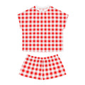 TGIF Sleepover PJs in Ruby Red Gingham Tee & Pajama Shorts-Set