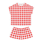 TGIF Sleepover PJs in Ruby Red Gingham Tee & Pajama Shorts-Set