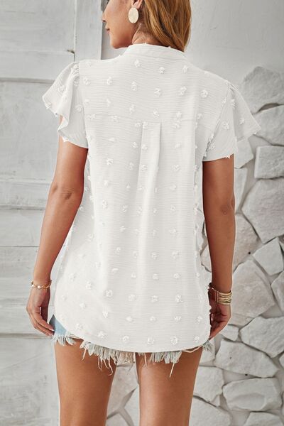 Mila Swiss Dot Notched Cap Sleeve T-Shirt | 5 Colors