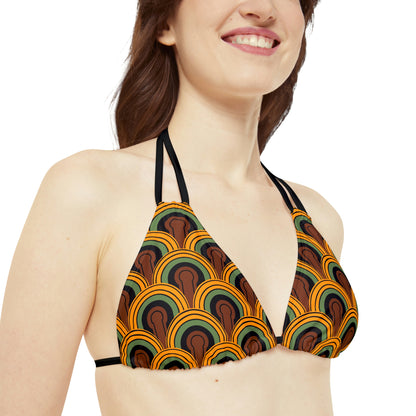 Overlook 1970s Room 237 Print Strappy 2pc Bikini Set  | Pinup Couture Swim