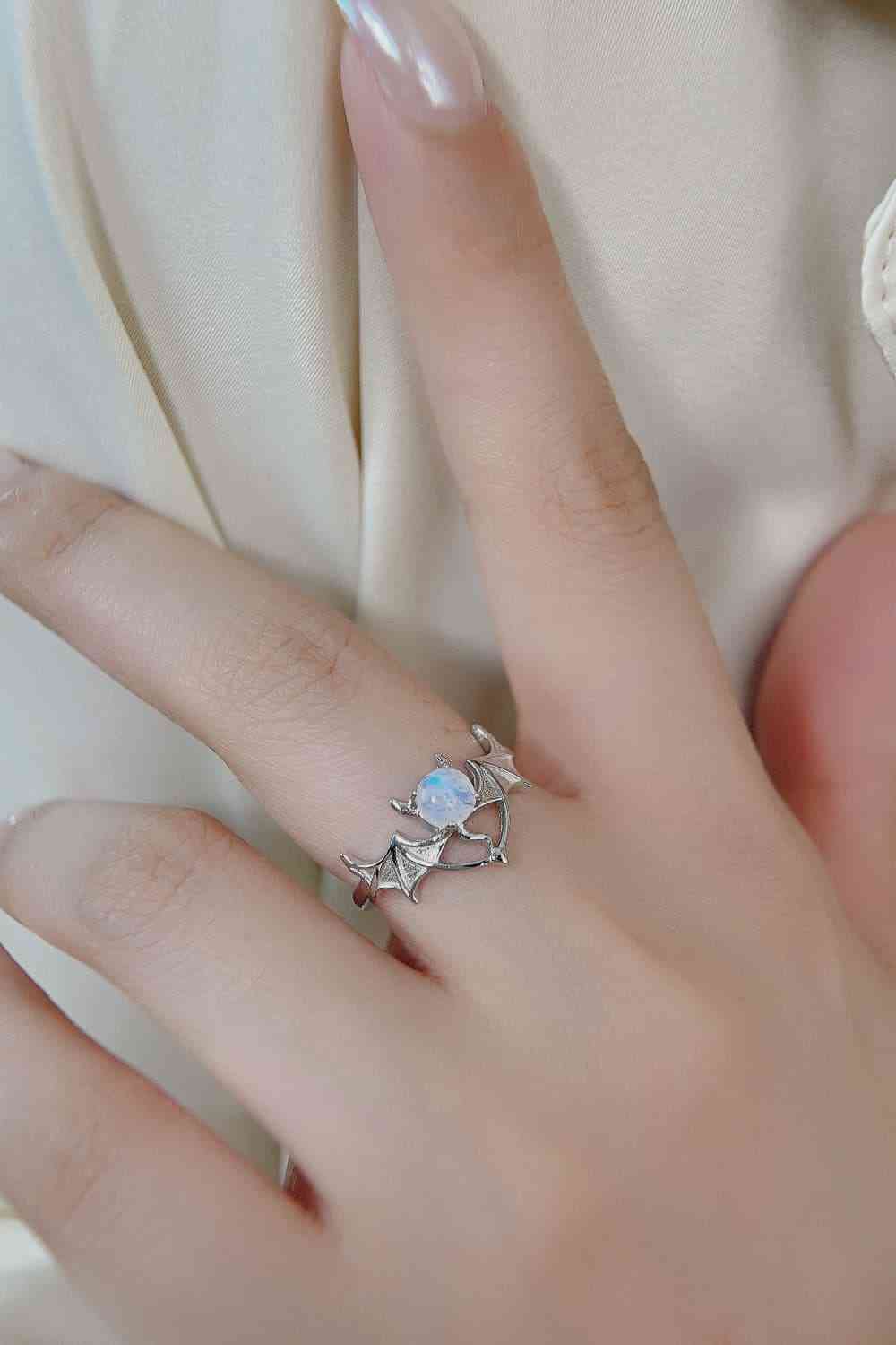 Batgirl Moonstone Ring in 925 Sterling Silver