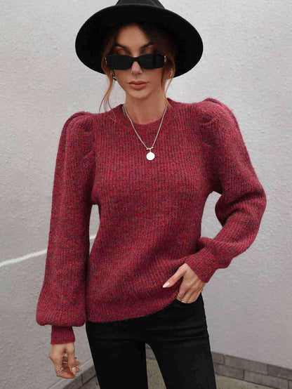 Miss Puff Lantern Sleeve Sweater in Red, Orange, Blue, or Green