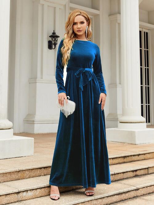 Luana First Lady Round Neck Long Sleeve Maxi Dress | 6 Colors