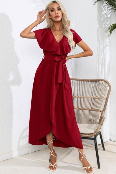 Harper Ruffled Tied V-Neck Midi Dress | 5 Colors