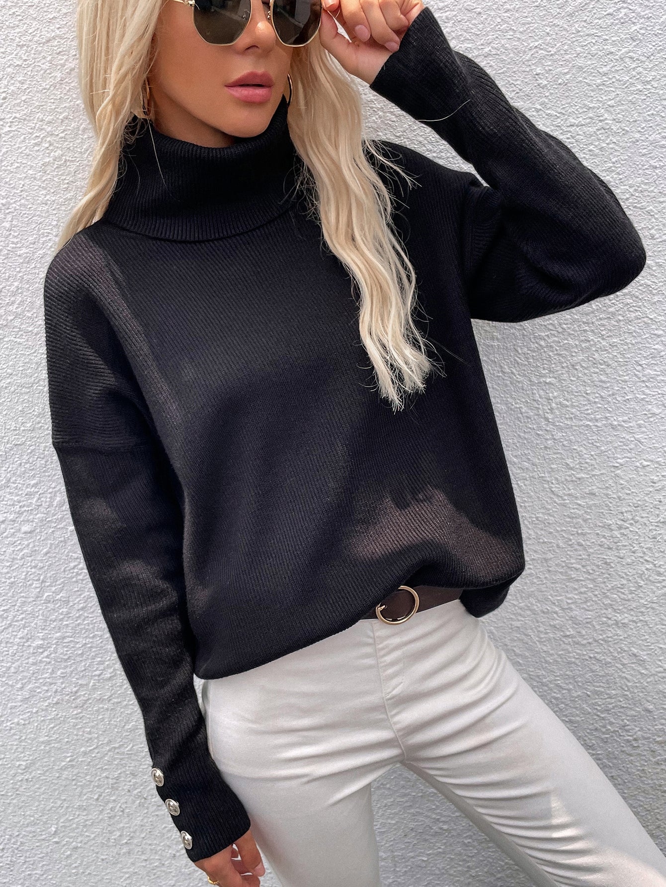 Taylor Wide Turtleneck Long Sleeve Sweater | 3 Colors | Poundton