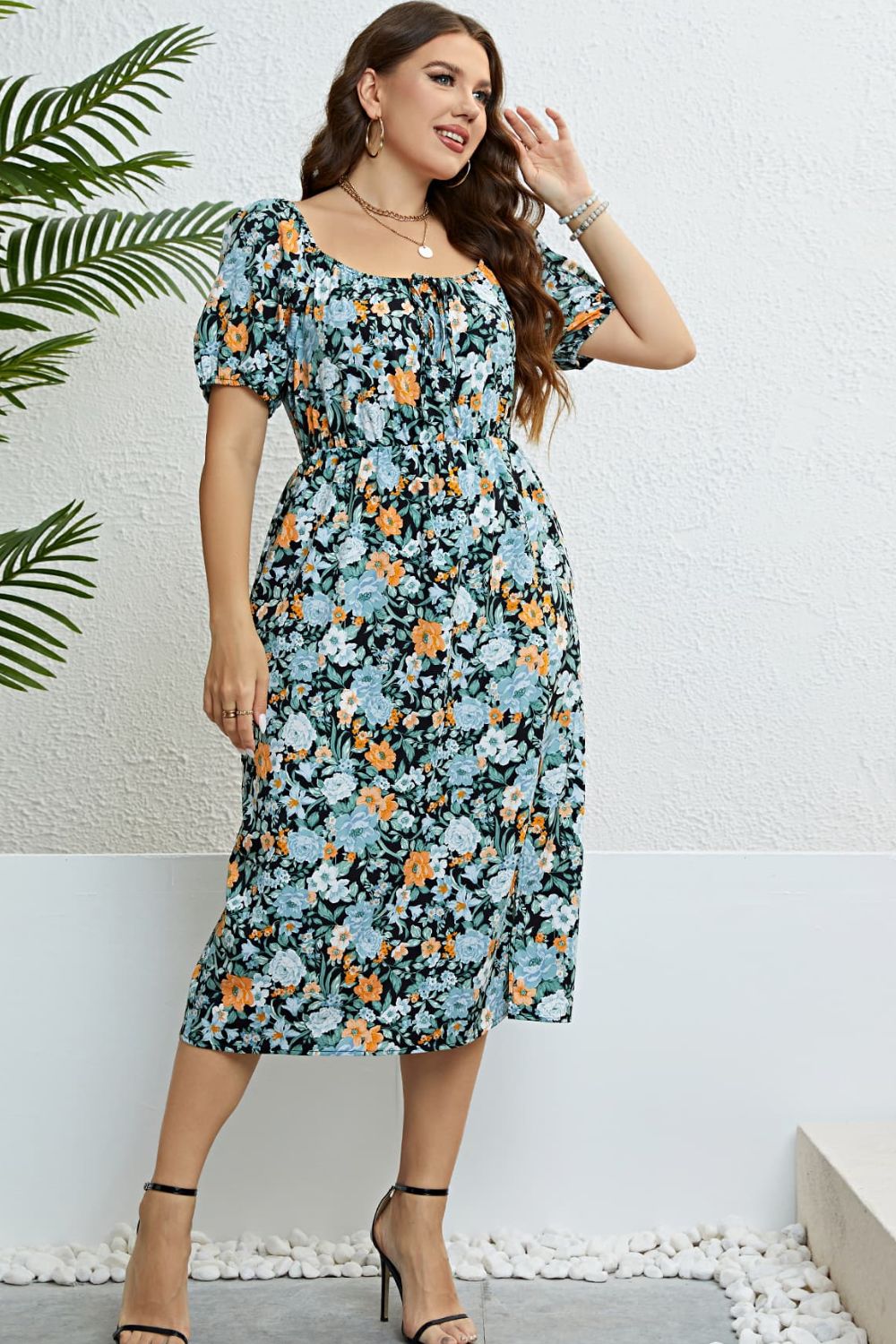 Daisy Midcentury Midi Dress in Vintage Floral | Plus Size