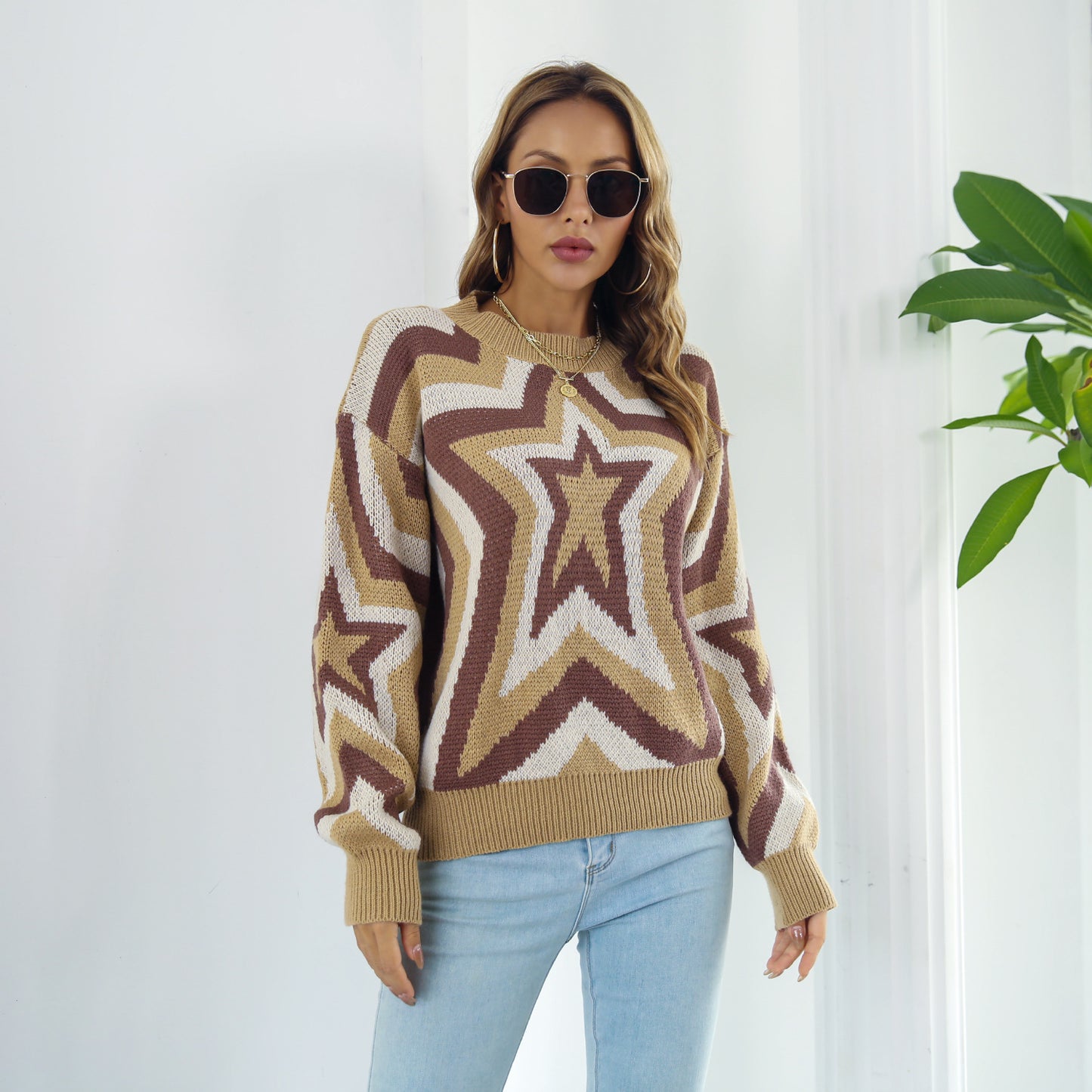 Psychic Star Layered Knit Sweater in Blue or Orange