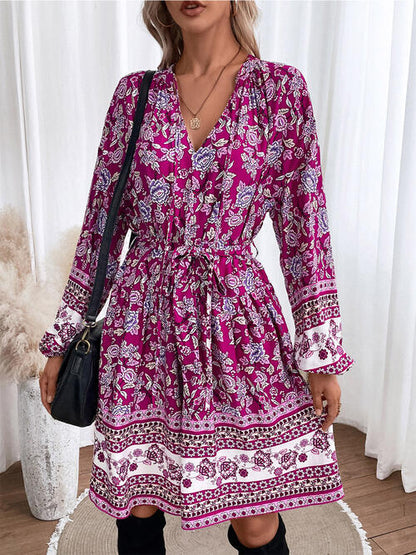 Dolce Floral Balloon Sleeve Dress