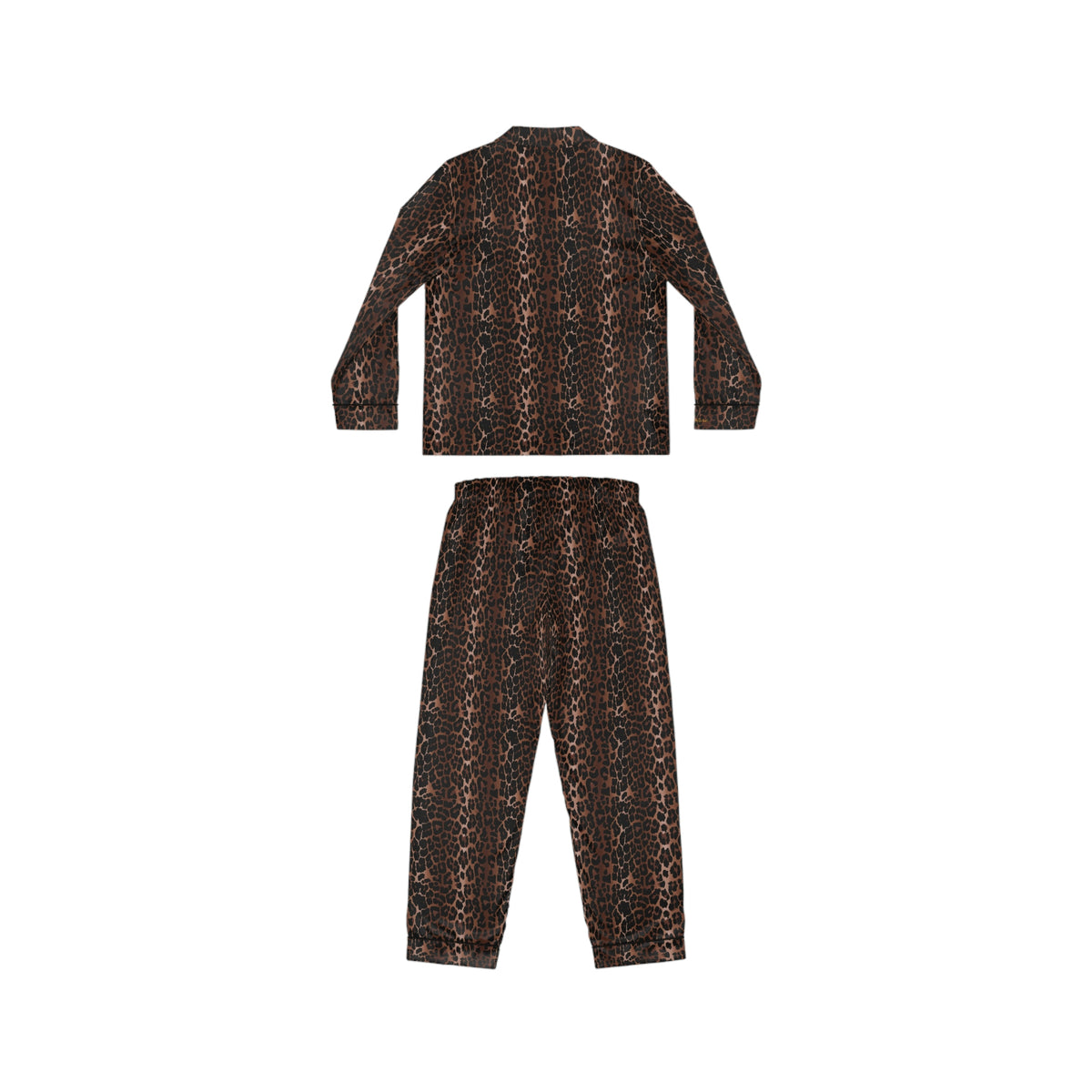 Pajama Game in OG Leopard Satin 2 Piece Button Up PJ Set