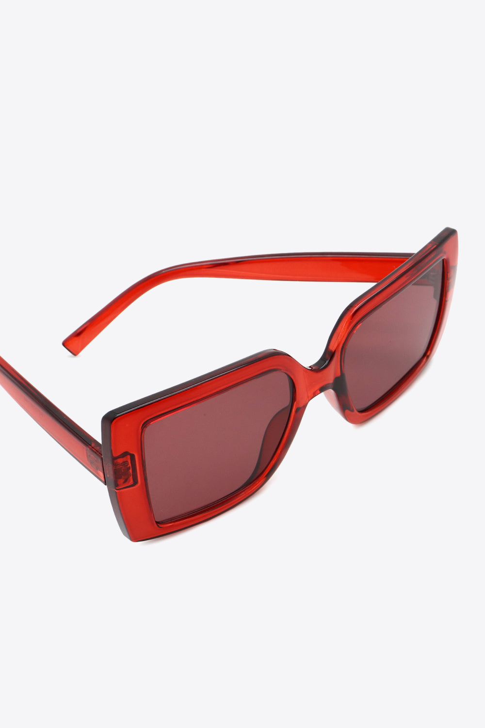 70's Hollywood Red Acetate Lens Square Frame Sunglasses