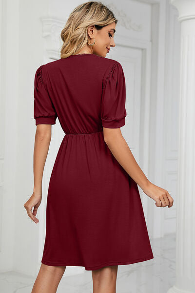 Calipso V-Neck Puff Sleeve Dress | 8 Colors