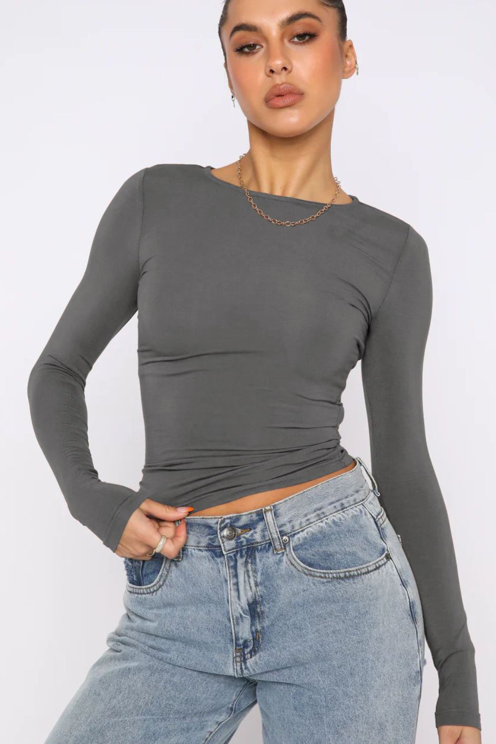 Basic Layering Boat Neck Long-Sleeve Top | 6 Colors