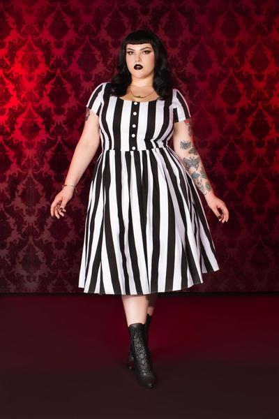 OYS - XS - Final Sale - Diana Dress in Mark Stripe | Pinup Couture