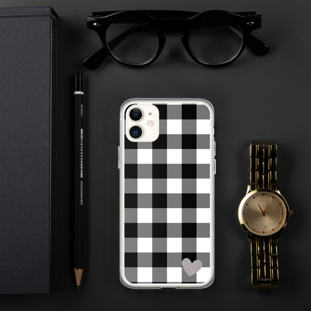 Sunday Afternoon Black Vintage Gingham Print iPhone Case