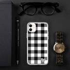 Sunday Afternoon Black Vintage Gingham Print iPhone Case
