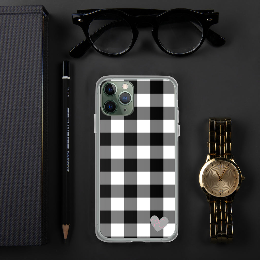Sunday Afternoon Black Vintage Gingham Print iPhone Case