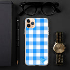 Sunday Afternoon Vintage Blue Gingham Print  iPhone Case