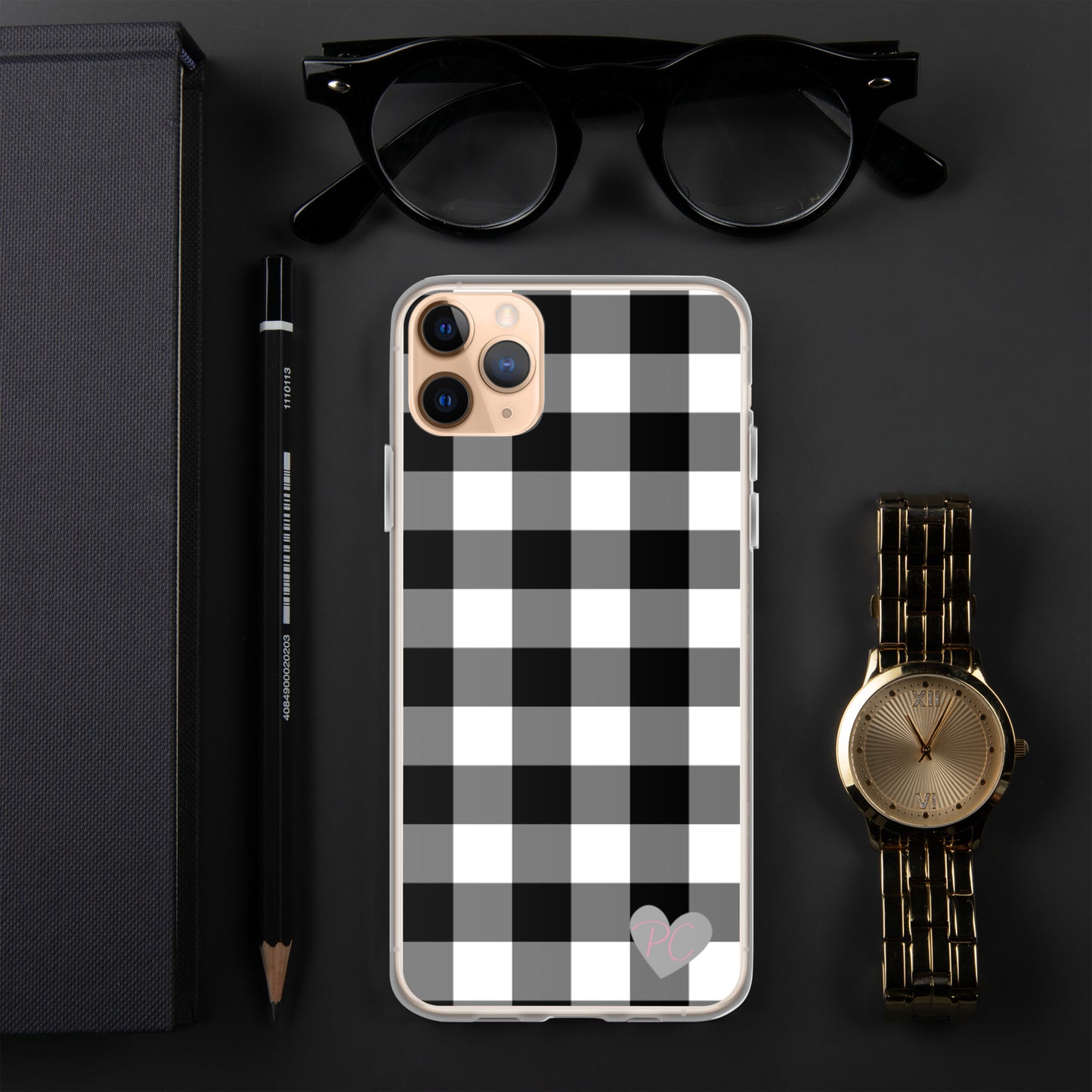 Sunday Afternoon Black Vintage Gingham Print iPhone Case | Pinup Couture