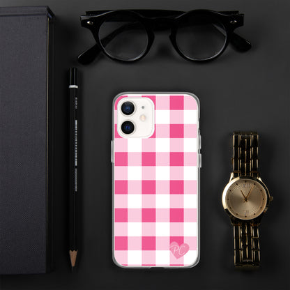 Sunday Afternoon Pink Gingham Print  iPhone Case | Pinup Couture