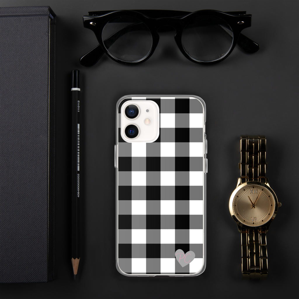 Sunday Afternoon Black Vintage Gingham Print iPhone Case
