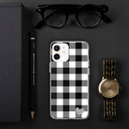 Sunday Afternoon Black Vintage Gingham Print iPhone Case