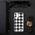 Sunday Afternoon Black Vintage Gingham Print iPhone Case