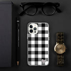 Sunday Afternoon Black Vintage Gingham Print iPhone Case