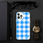 Sunday Afternoon Vintage Blue Gingham Print  iPhone Case