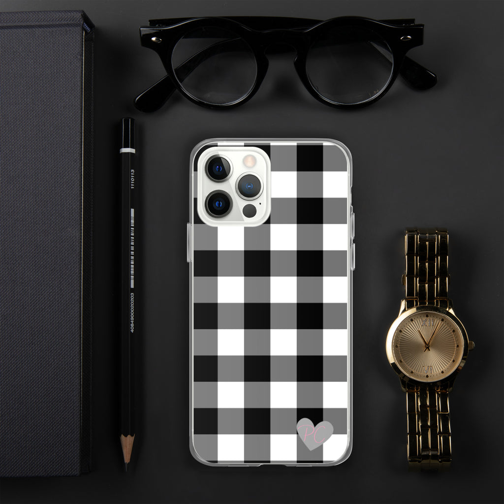 Sunday Afternoon Black Vintage Gingham Print iPhone Case