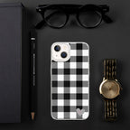 Sunday Afternoon Black Vintage Gingham Print iPhone Case