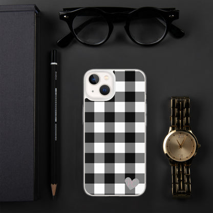 Sunday Afternoon Black Vintage Gingham Print iPhone Case | Pinup Couture