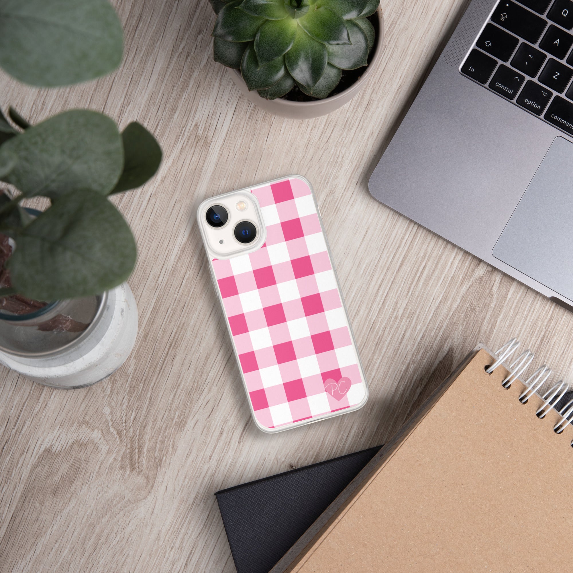 Sunday Afternoon Pink Gingham Print  iPhone Case