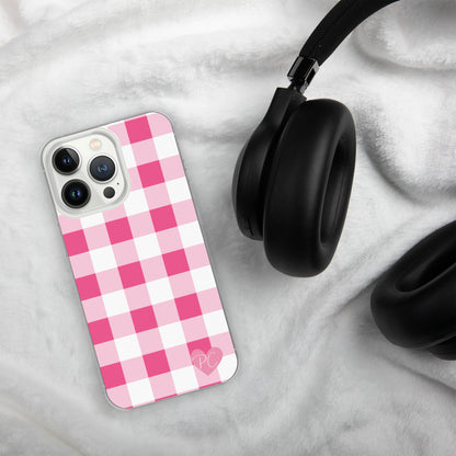 Sunday Afternoon Pink Gingham Print  iPhone Case | Pinup Couture