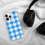 Sunday Afternoon Vintage Blue Gingham Print  iPhone Case