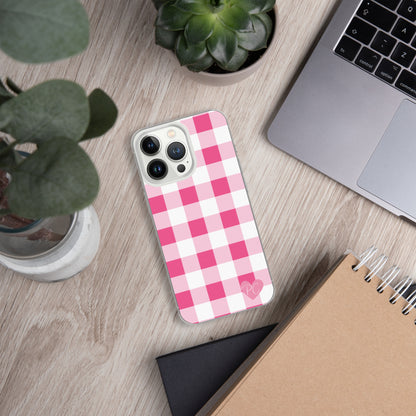 Sunday Afternoon Pink Gingham Print  iPhone Case | Pinup Couture