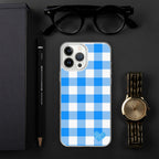 Sunday Afternoon Vintage Blue Gingham Print  iPhone Case
