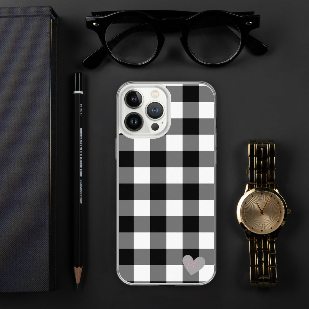 Sunday Afternoon Black Vintage Gingham Print iPhone Case