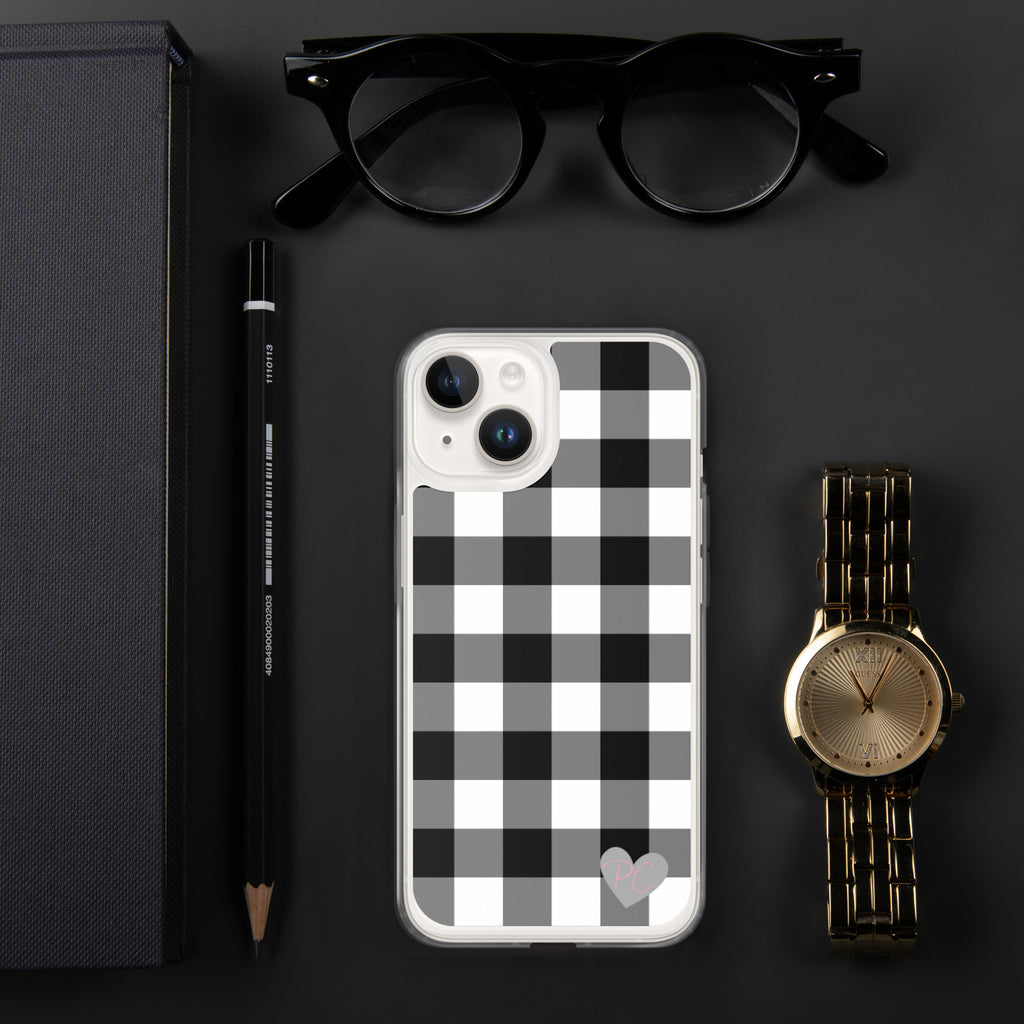 Sunday Afternoon Black Vintage Gingham Print iPhone Case