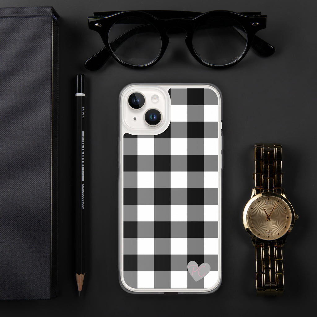 Sunday Afternoon Black Vintage Gingham Print iPhone Case