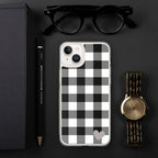 Sunday Afternoon Black Vintage Gingham Print iPhone Case