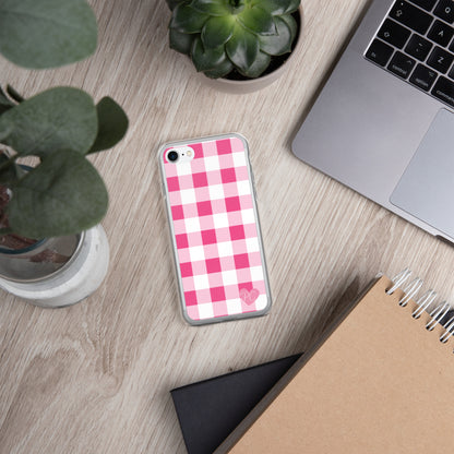 Sunday Afternoon Pink Gingham Print  iPhone Case | Pinup Couture