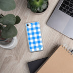 Sunday Afternoon Vintage Blue Gingham Print  iPhone Case