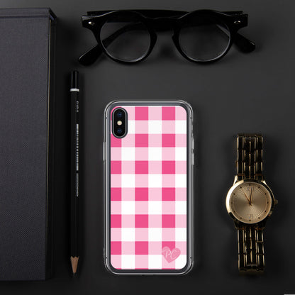 Sunday Afternoon Pink Gingham Print  iPhone Case | Pinup Couture