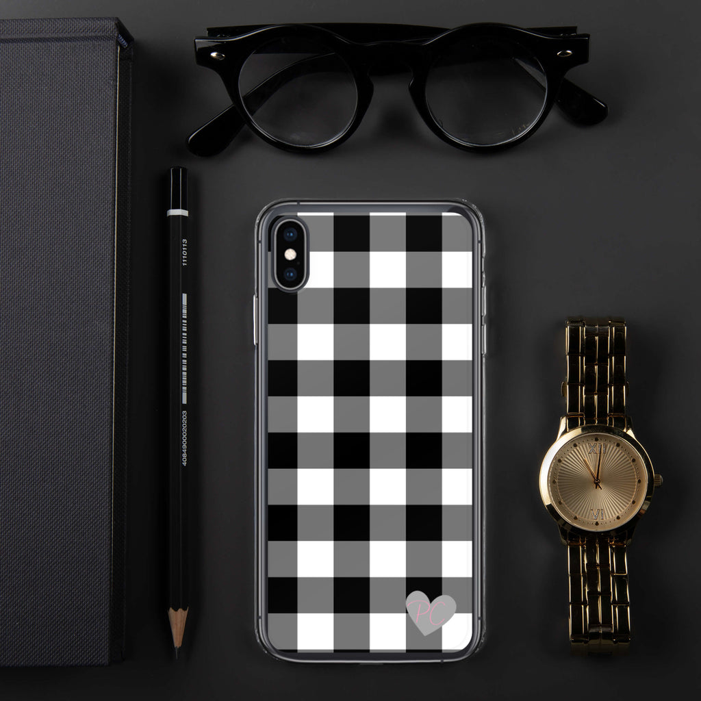 Sunday Afternoon Black Vintage Gingham Print iPhone Case