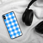 Sunday Afternoon Vintage Blue Gingham Print  iPhone Case
