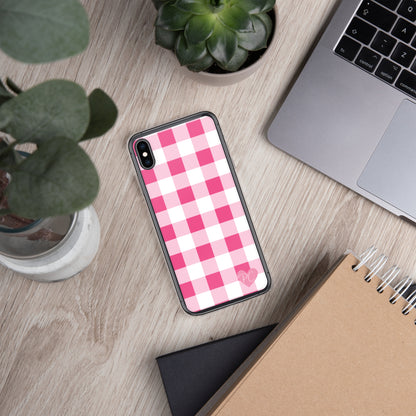 Sunday Afternoon Pink Gingham Print  iPhone Case | Pinup Couture