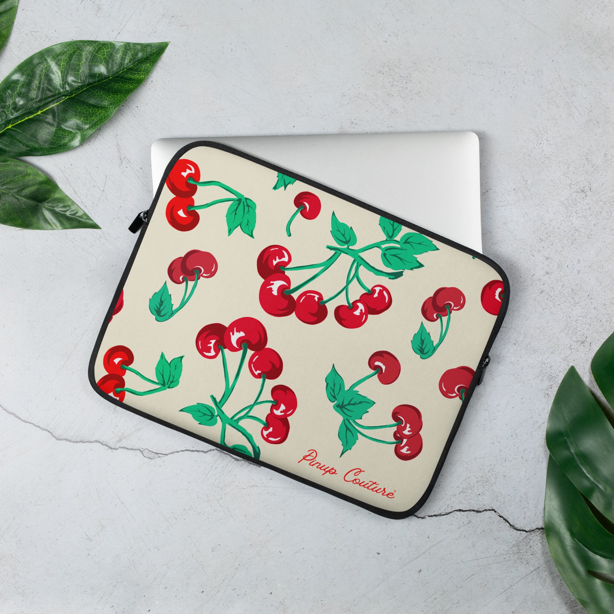 Lindy Cherry Girl Antique Ivory Laptop Sleeve