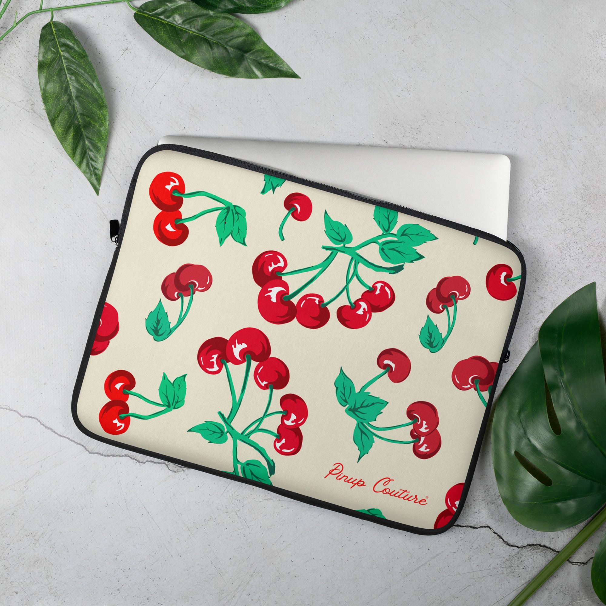 Lindy Cherry Girl Antique Ivory Laptop Sleeve